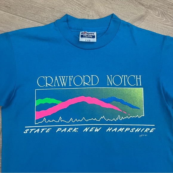 Vintage 1980s Single Stitch USA T-Shirt Crawford Notch New Hampshire Small - Picture 5 of 8
